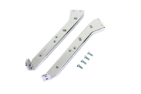 V-Twin Chrome Saddlebag Guard Kit Reinforced Brackets - 49-0532