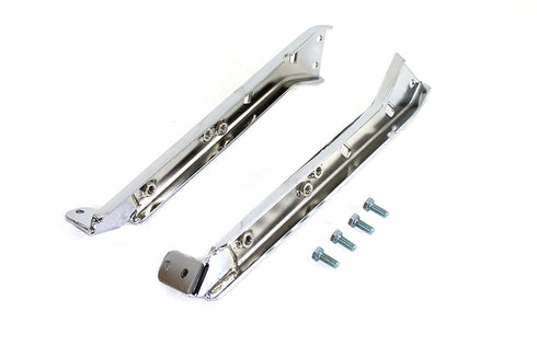 V-Twin Chrome Saddlebag Guard Kit Reinforced Brackets - 49-0532