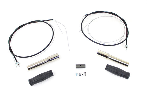 V-Twin Throttle and Spark Cable Spiral Kit Nickel Plated - 49-0674