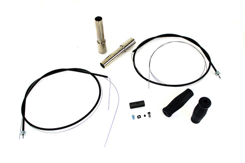 V-Twin Throttle and Spark Cable Spiral Kit Nickel Plated - 49-0674