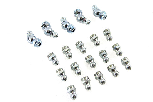 V-Twin Alemite Grease Fitting Set White Zinc - 49-0687