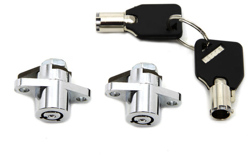V-Twin Chrome Saddlebag Lock and Key Kit - 49-0729