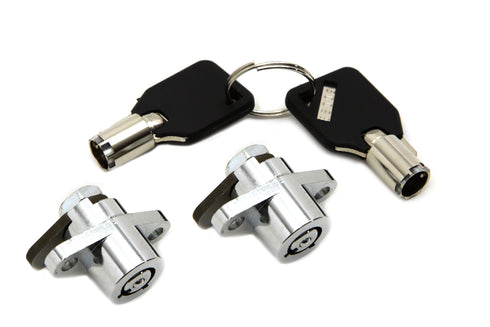 V-Twin Chrome Saddlebag Lock and Key Kit - 49-0729