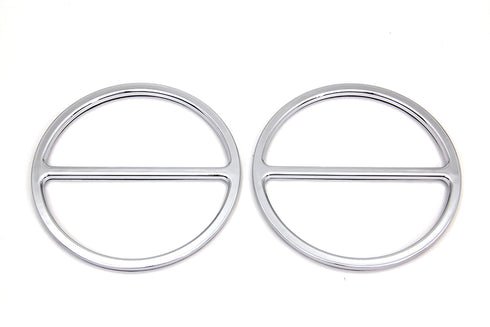 American Dresser Chrome Cross Bar Front Speaker Grill Set - 49-0736