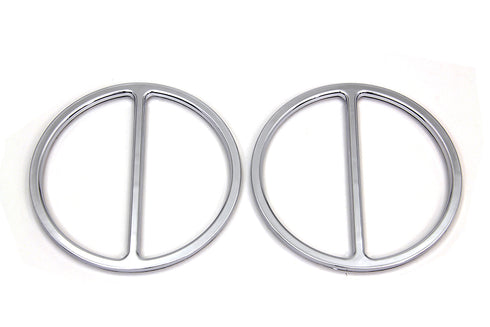 American Dresser Chrome Cross Bar Front Speaker Grill Set - 49-0736