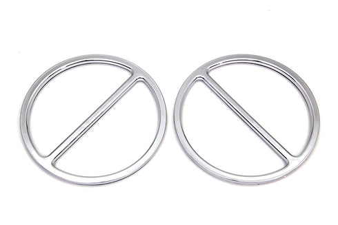 American Dresser Chrome Cross Bar Front Speaker Grill Set - 49-0736