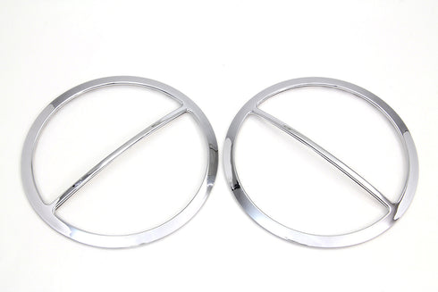 American Dresser Chrome Cross Bar Front Speaker Grill Set - 49-0737