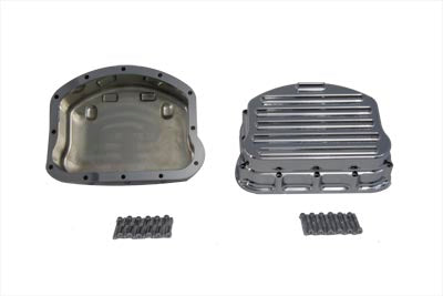 V-Twin Full Finned Panhead Rocker Box Cover Set Chrome - 49-0789