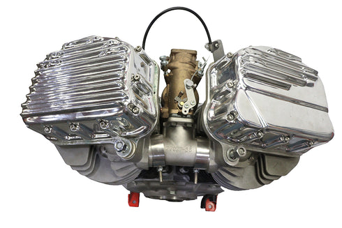 V-Twin Full Finned Panhead Rocker Box Cover Set Chrome - 49-0789