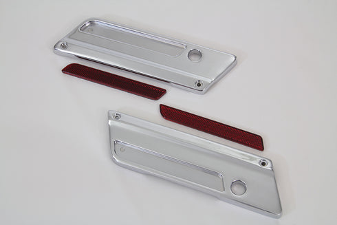 V-Twin Wyatt Gatling Saddlebag Face Plate with Red Reflector Set - 49-0867