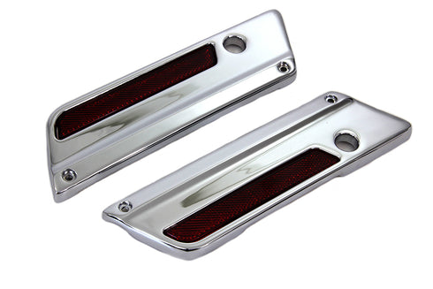 V-Twin Wyatt Gatling Saddlebag Face Plate with Red Reflector Set - 49-0867