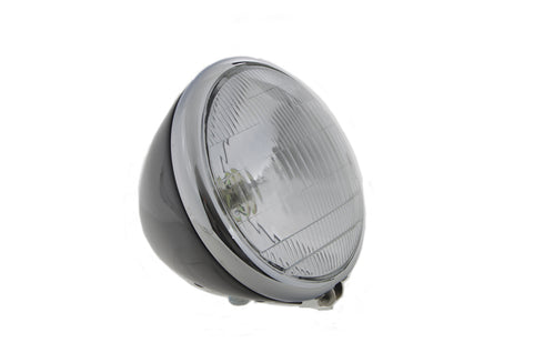 V-Twin 6-1/2 inch Spring Fork 6 Volt Headlamp Black - 49-0921