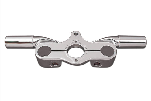 V-Twin Spring Fork Top Triple Tree Inline Chrome - 49-0944