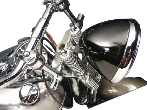 V-Twin Spring Fork Top Triple Tree Inline Chrome - 49-0944