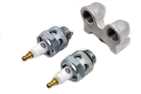 V-Twin Beck Spark Plug Set with Holder - 49-0947
