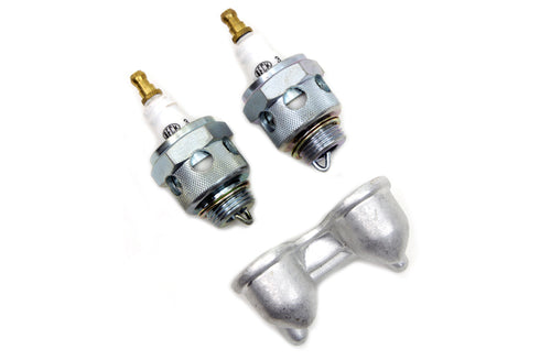 V-Twin Beck Spark Plug Set with Holder - 49-0947