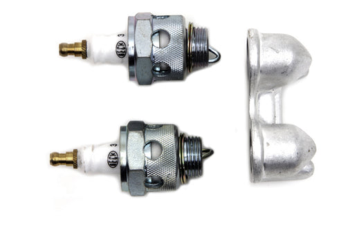 V-Twin Beck Spark Plug Set with Holder - 49-0947
