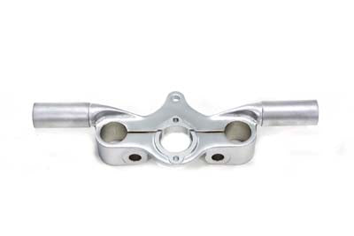 V-Twin Spring Fork Offset Top Tree with Ears Satin Nickel Finish - 49-0955