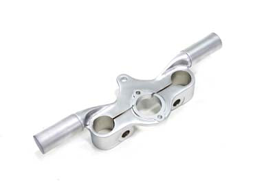 V-Twin Spring Fork Offset Top Tree with Ears Satin Nickel Finish - 49-0955