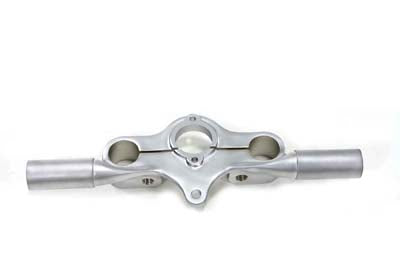 V-Twin Spring Fork Offset Top Tree with Ears Satin Nickel Finish - 49-0955