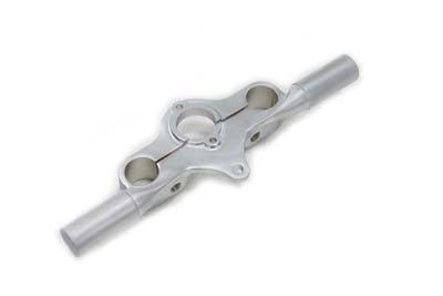 V-Twin Spring Fork Offset Top Tree with Ears Satin Nickel Finish - 49-0955