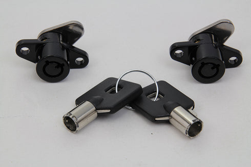 V-Twin Black Saddlebag Lock and Key Kit - 49-1005