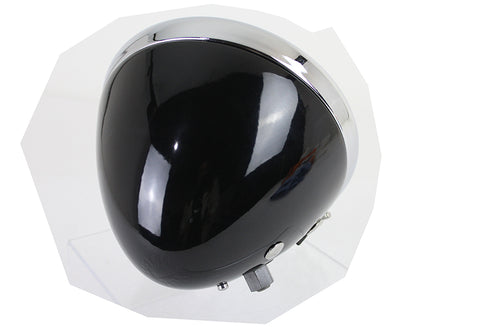 V-Twin 6-1/2 inch Round Headlamp Black - 49-1781