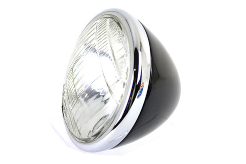 V-Twin 6-1/2 inch Round Headlamp Black - 49-1781