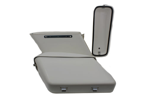 V-Twin Replica White Saddlebag Set - 49-2050