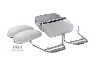 V-Twin Replica Bubble Saddlebag Kit White - 49-2450