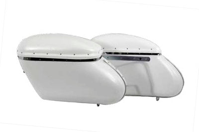 V-Twin Replica Bubble Saddlebag Set White - 49-2498