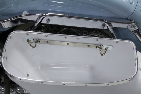 V-Twin Replica Bubble Saddlebag Set White - 49-2498