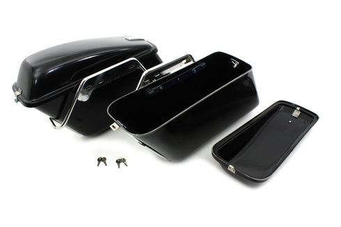 V-Twin Replica Saddlebag Set Black - 49-2669