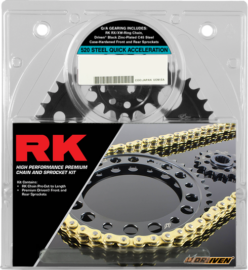 RK Chain and Sprocket Kit - Quick Acceleration - Natural - Suzuki GSX-R600 '06-'10 3066-069PX