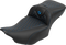 SADDLEMEN Roadsofa™ Extended Reach Seat - with Backrest - Honeycomb - Blue Stitch - FLTR/FLHX '23-'24 823-07-190B1