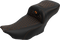 SADDLEMEN Roadsofa™ Extended Reach Seat - with Backrest - Honeycomb - Orange Stitch - FLTR/FLHX '23-'24 823-07-190B3
