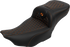 SADDLEMEN Roadsofa™ Extended Reach Seat - with Backrest - Honeycomb - Orange Stitch - FLTR/FLHX '23-'24 823-07-190B3