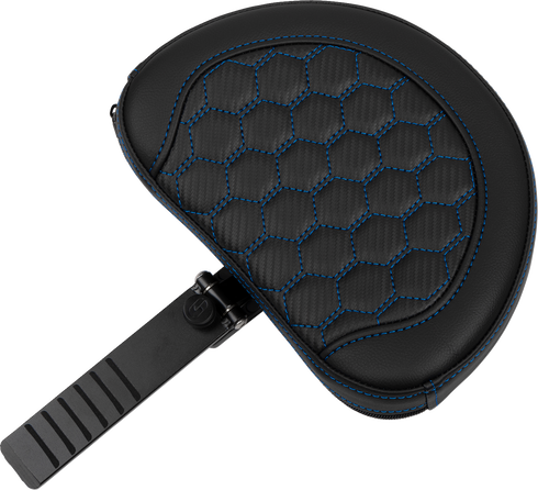 SADDLEMEN Roadsofa™ Extended Reach Seat - with Backrest - Honeycomb - Blue Stitch - FLTR/FLHX '23-'24 823-07-190B1