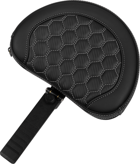 SADDLEMEN Roadsofa™ Extended Reach Seat - with Backrest - Honeycomb - Silver Stitch - FLTR/FLHX '23-'24 823-07-190B5