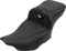 SADDLEMEN Roadsofa™ Extended Reach Seat - with Backrest - Honeycomb - White Stitch - FLTR/FLHX '23-'24 823-07-190B6