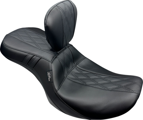 LE PERA Outcast Seat - With Backrest - GT2 Inlay - FLH/FLT '23-'25 LV-997BRGT2