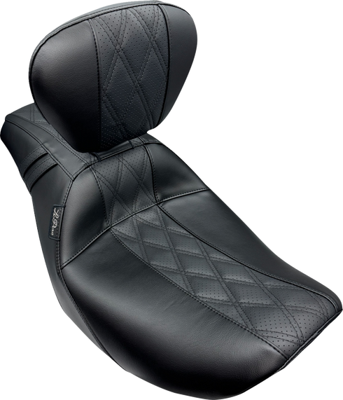 LE PERA Outcast Seat - With Backrest - GT2 Inlay - FLH/FLT '23-'25 LV-987BRGT2