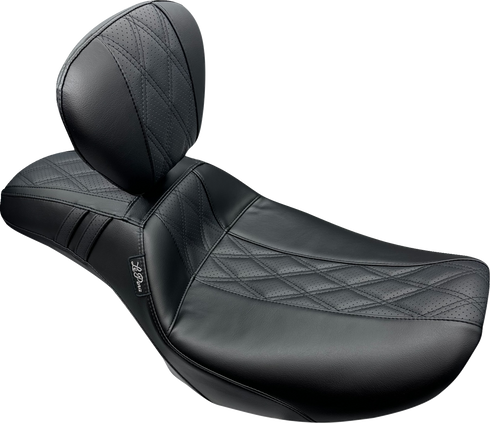 LE PERA Outcast Daddy Long Legs Seat - w/ Backrest - GT2 Inlay - FLH/FLT '23-'25 LV-987DLBRGT2