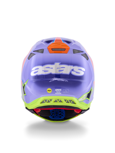 ALPINESTARS S M10 Jett Lawrence R01 Helmet Purp/Pnk Fluo/Ylw Fluo Gls Xl - 482-00195X