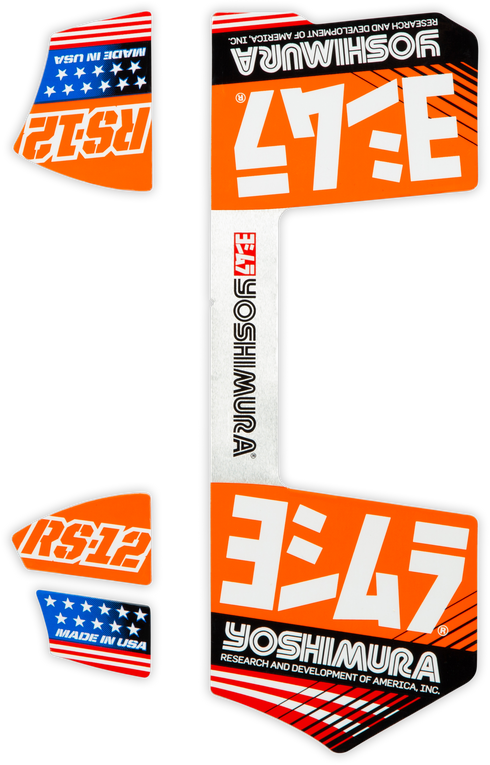 YOSHIMURA Rs12 Muffler Decals Orange - 961-9080