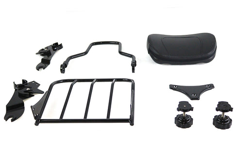 V-Twin Gloss Black Sissy Bar and Rack - 50-0023