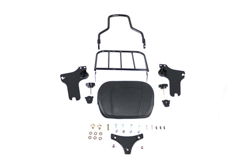V-Twin Gloss Black Sissy Bar and Rack - 50-0025
