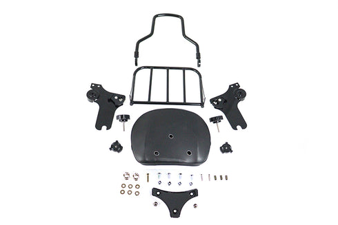 V-Twin Gloss Black Sissy Bar and Rack - 50-0025