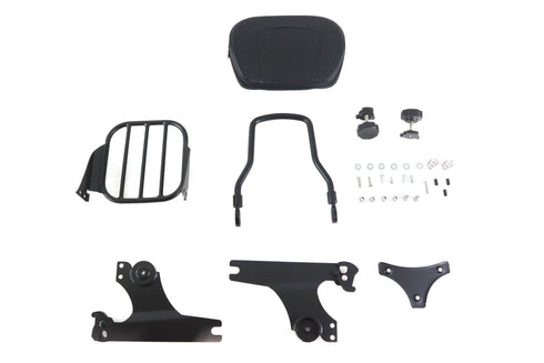 V-Twin Gloss Black Sissy Bar and Rack - 50-0027