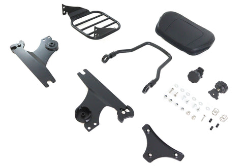 V-Twin Gloss Black Sissy Bar and Rack - 50-0027